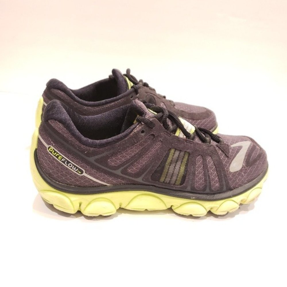 Brooks PureFlow 2 Road-Running Shoes 7.5 black grey safety green